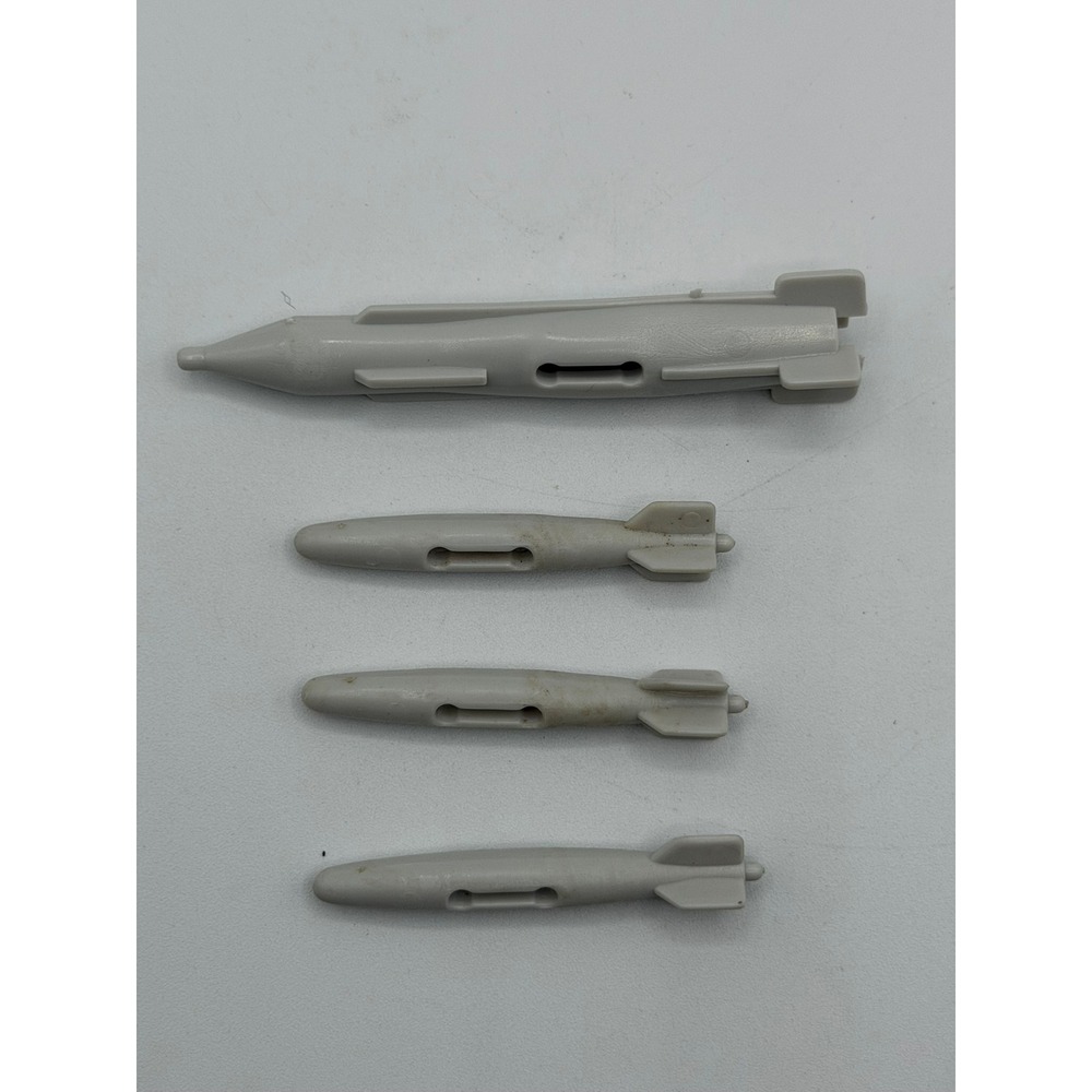Vtg 1986 GI Joe Tomahawk Large Missile & 3x Small Belly Bombs Hasbro Part Lot